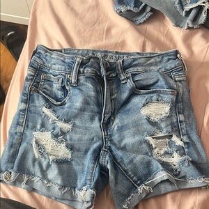 American Eagle Outfitters Women's Light Blue Ripped Jean Shorts size 6